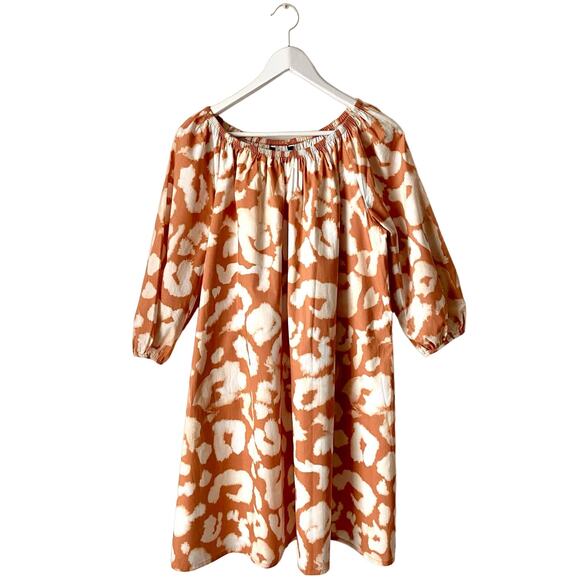 Elizabeth And James Brown And White Cheetah Print Dress Size Medium - Picture 3 of 7